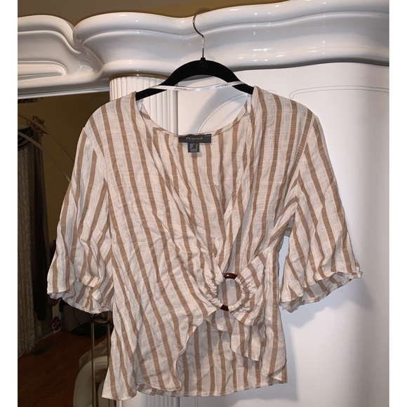 Primark Tops - (NWOT) Striped Cross-Over Blouse
